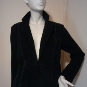 Gorgeous Suede, Leather and Real Fur Collar Sweater